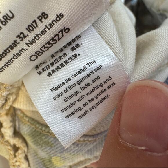 Pilcro Anthropologie Cut Off Denim Short Overalls Womens 25 Pastel Beachy Jean - Picture 12 of 12